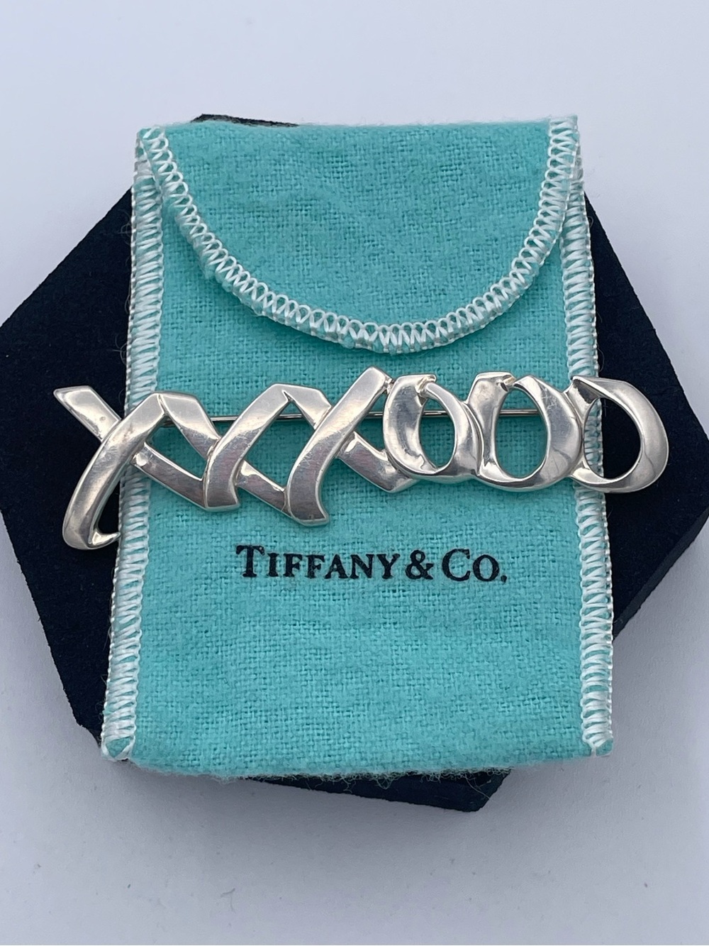 Tiffany & Co. Paloma Picasso XXXOO Sterling Silver Brooch Pin Vintage Huge 2.65”